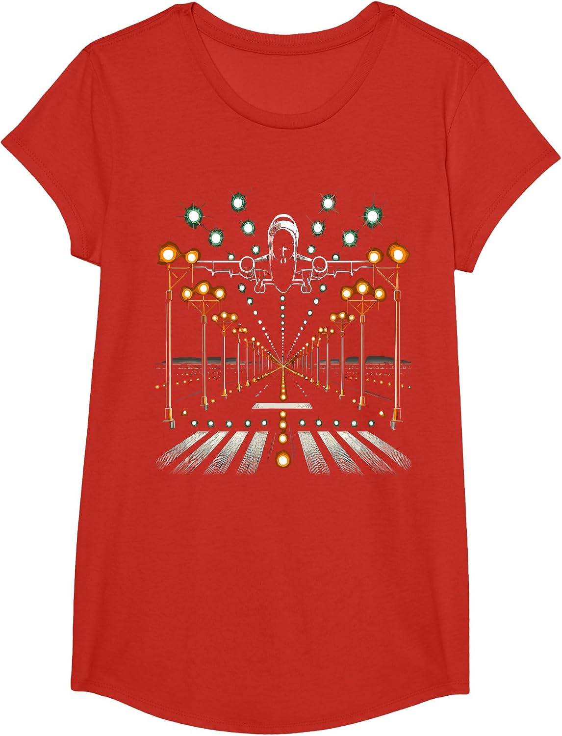 Pilot Funny Aviator Aviation Airplane T-Shirt - Girls Red