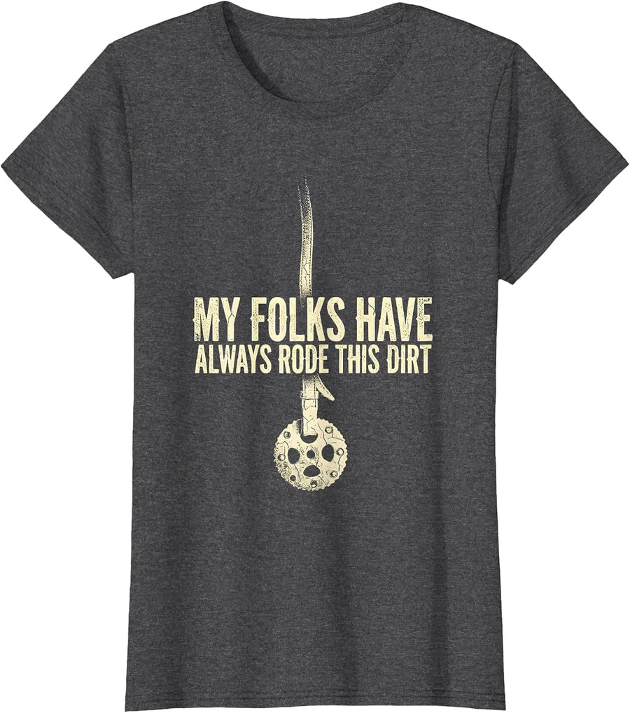 Women's My Folks Have Always Rode This Dirt Boho Western Cowgirl T-Shirt - Dark Heather Grey
