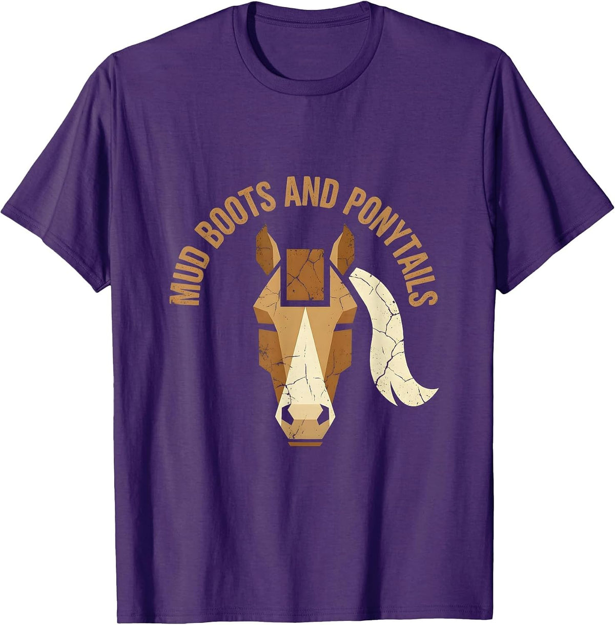 Mud Boots and Ponytails Equestrian Design T-Shirt - Purple