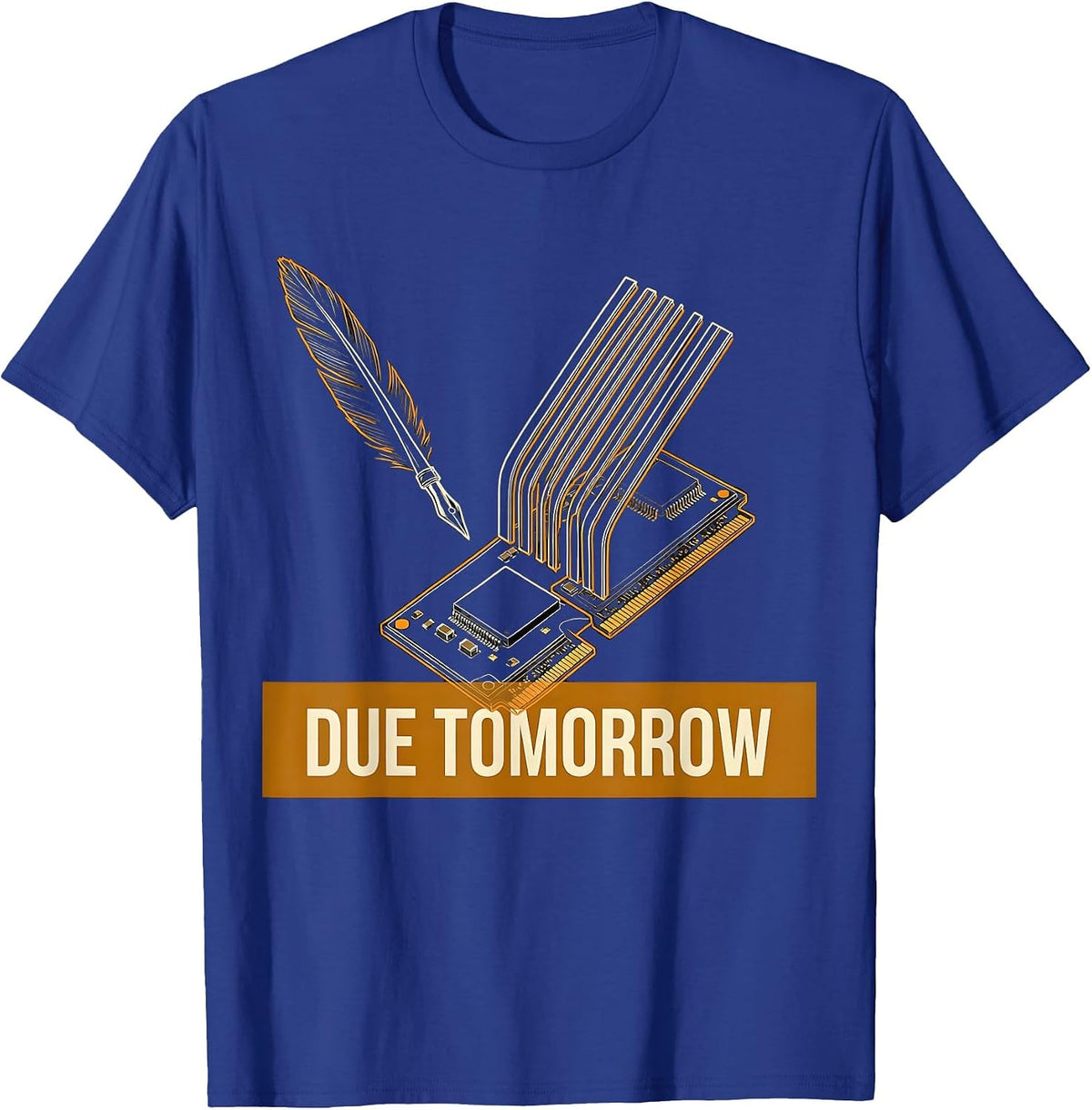 Due Tomorrow Social Studies Teacher Technical Diagram T-Shirt - Royal Blue