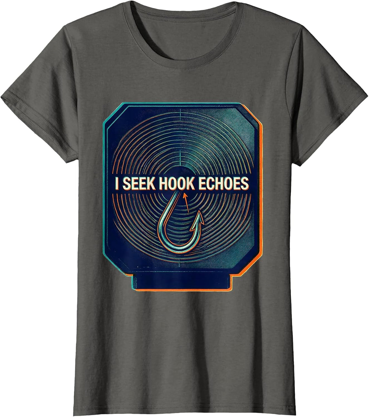 Women's I Seek Hook Echoes Risograph Tornado Storm Chaser T-Shirt - Asphalt Grey