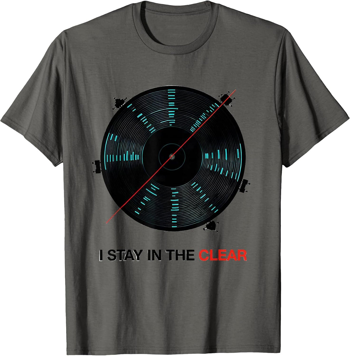 I Stay In The Clear Funny Ham Radio Operator Humor Gift T-Shirt - Asphalt Grey