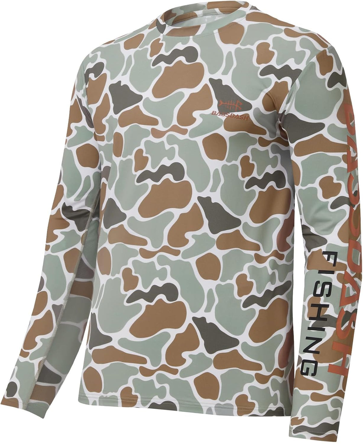 BASSDASH Men’s Camo Fishing Shirts UPF 50+ Long Sleeve Quick Dry Lightweight T-Shirts for Outdoor Hiking Kayaking FS37M -