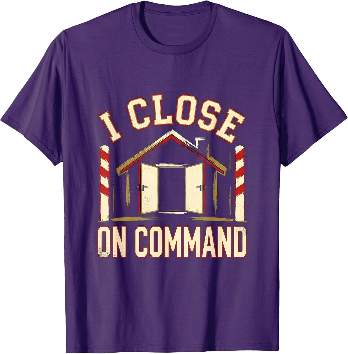 Men's I Close On Command Funny Realtor Real Estate Agent Gift T-Shirt - Purple