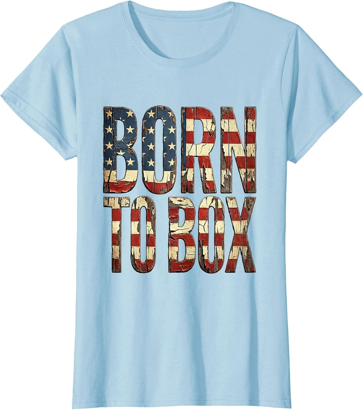 Born to Box Graphic Boxing Design T-Shirt - Baby Blue