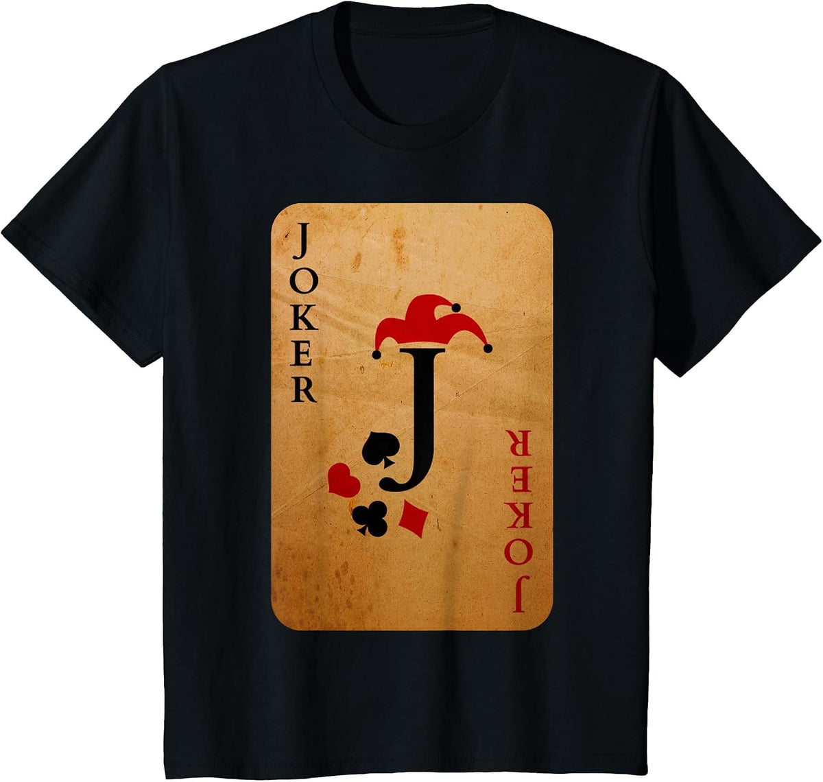 Joker Card Costume Halloween Deck of Cards T-Shirt - Black