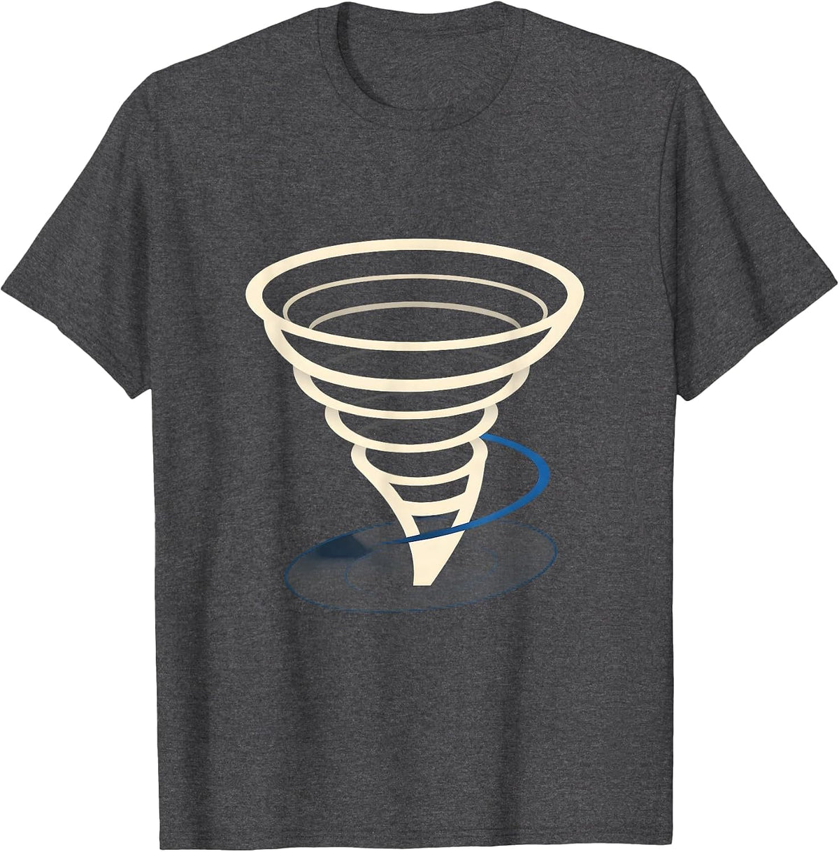 Men's Geometric Tornado Minimalist Storm Chaser Meteorology T-Shirt - Dark Heather Grey
