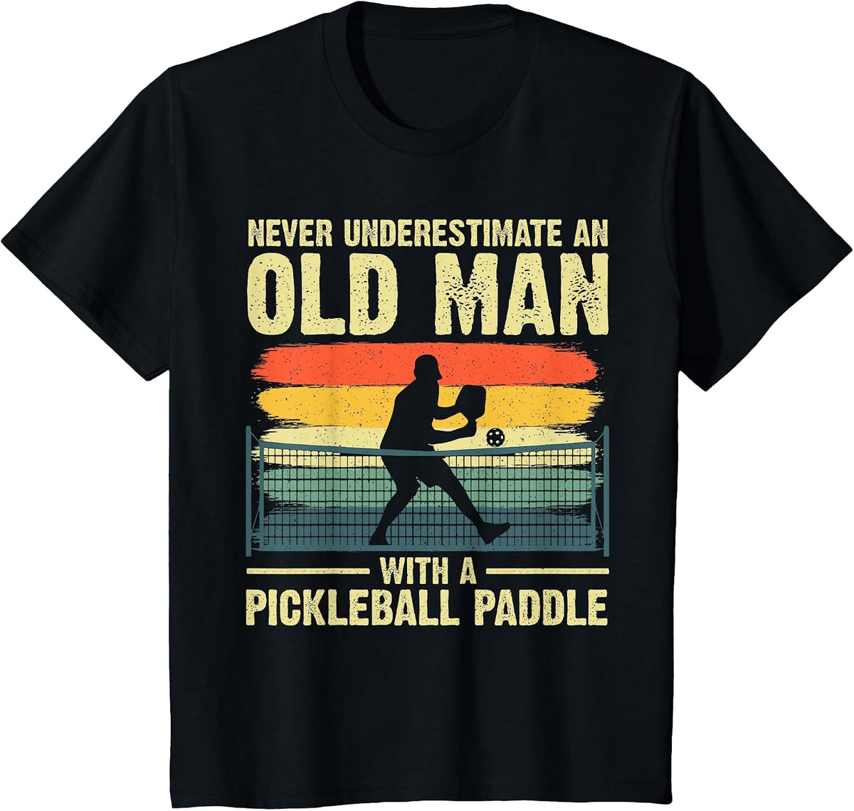 Cool Pickleball Design for Men Grandpa Pickleball Player T-Shirt - Black