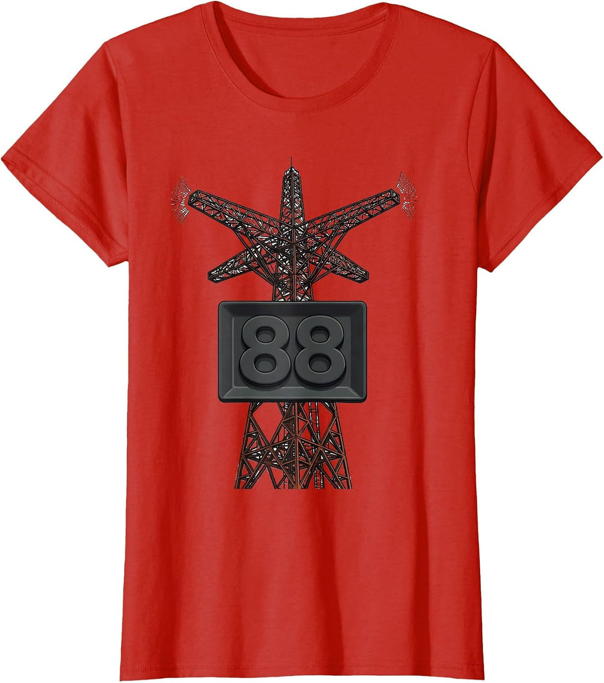 Women's 88 Patriotic Ham Radio Operator Hobbyist Humor T-Shirt - Red