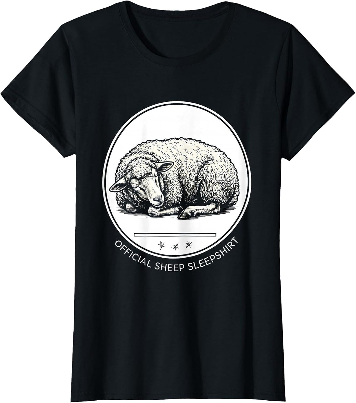 Women's Official Sheep Sleepshirt Funny Animal Lover Pajama T-Shirt - Black