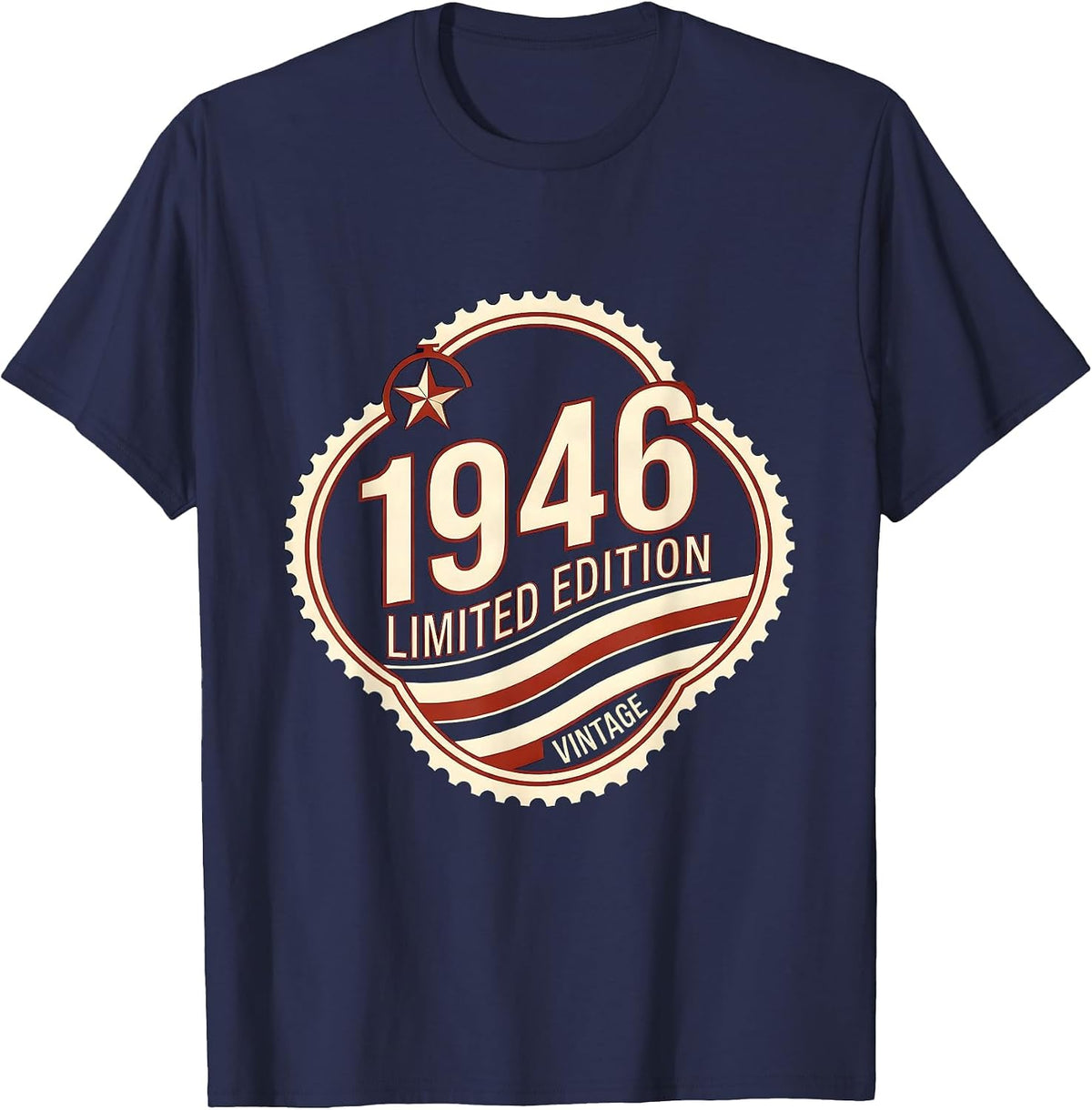 Vintage 1946 Limited Edition Stamp 80th Birthday Gift Men T-Shirt - Navy Blue