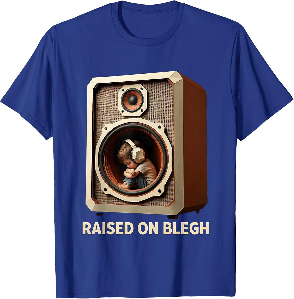 Men's Raised On Blegh Funny Heavy Metal Metalhead Humor T-Shirt - Royal Blue