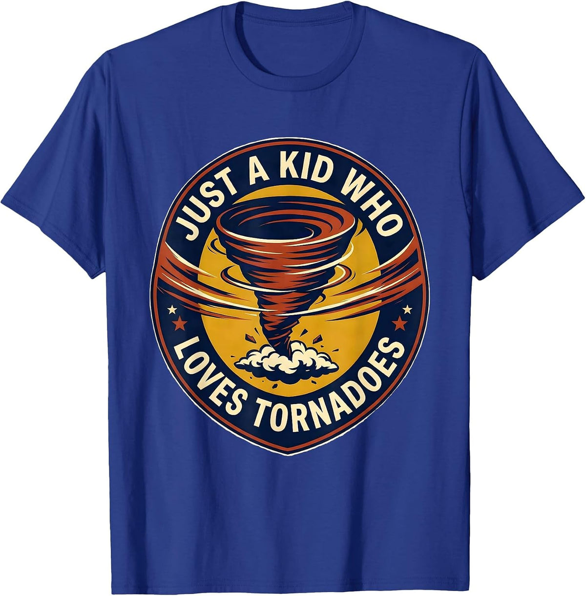 Just A Kid Who Loves Tornadoes Funny Storm Chaser T-Shirt - Royal Blue