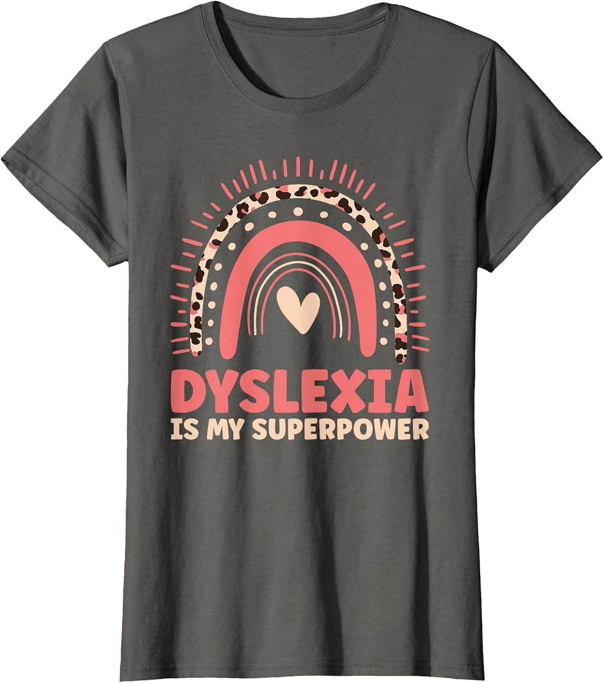 Dyslexia is My Superpower dyslectic Reading Disorder Design T-Shirt - Asphalt Grey