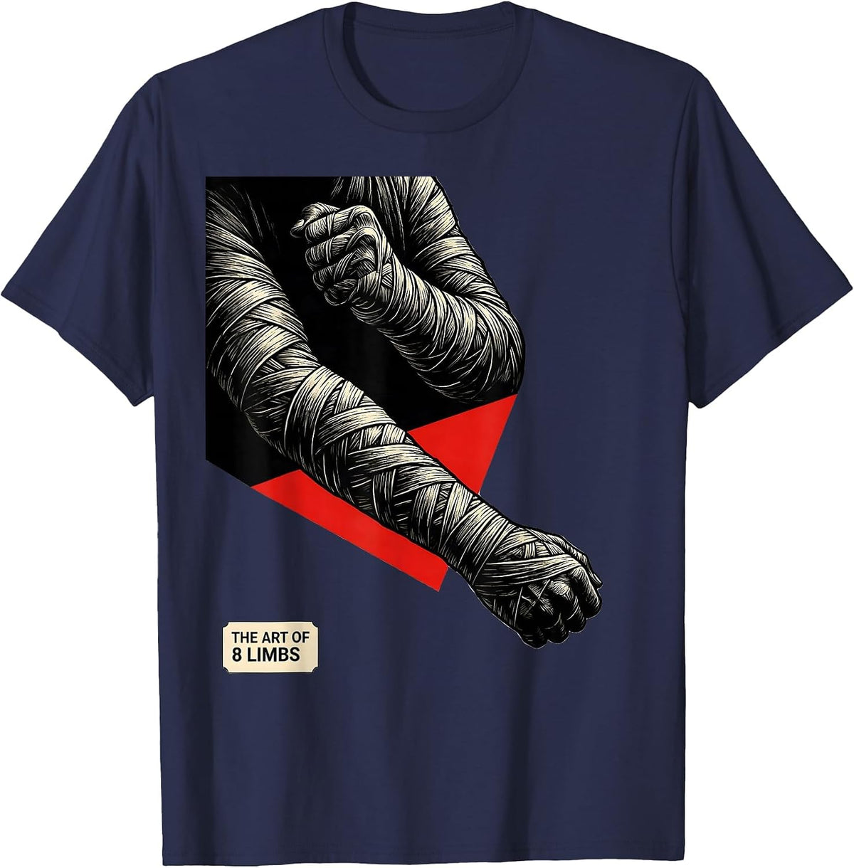 Men's The Art Of 8 Limbs Constructivist Muay Thai Boxing Gym T-Shirt - Navy Blue
