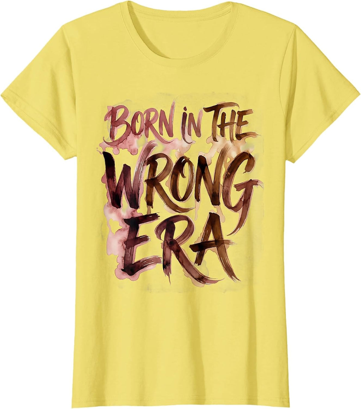 Born in the Wrong Era Equestrian Design T-Shirt - Lemon Yellow