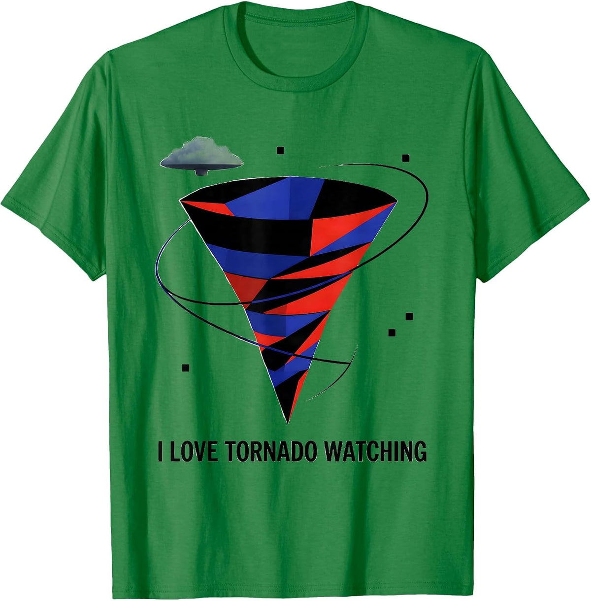 Men's I Love Tornado Watching Bauhaus Modernist Storm Chaser T-Shirt - Kelly Green