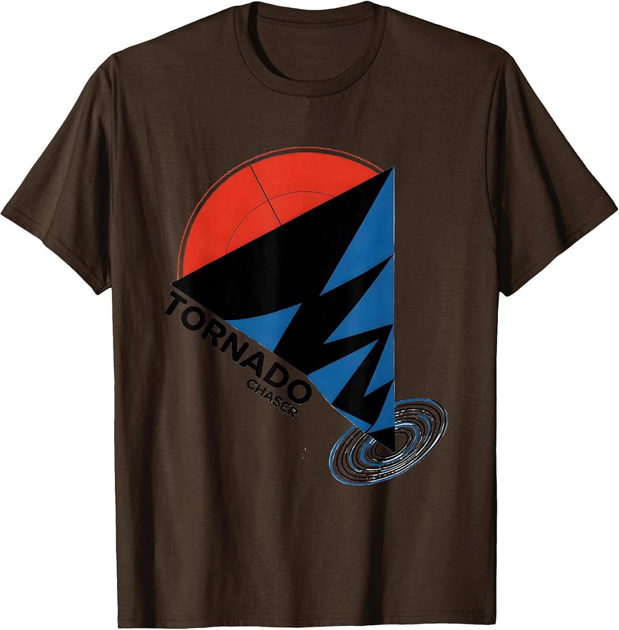 Men's Tornado Chaser Bauhaus Modernist Weather Enthusiast T-Shirt - Brown