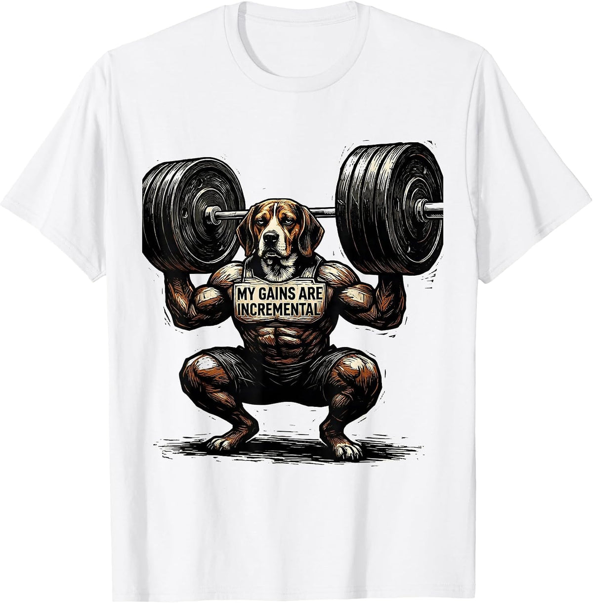 Men's My Gains Are Incremental Funny Gym Weightlifting Workout T-Shirt - White