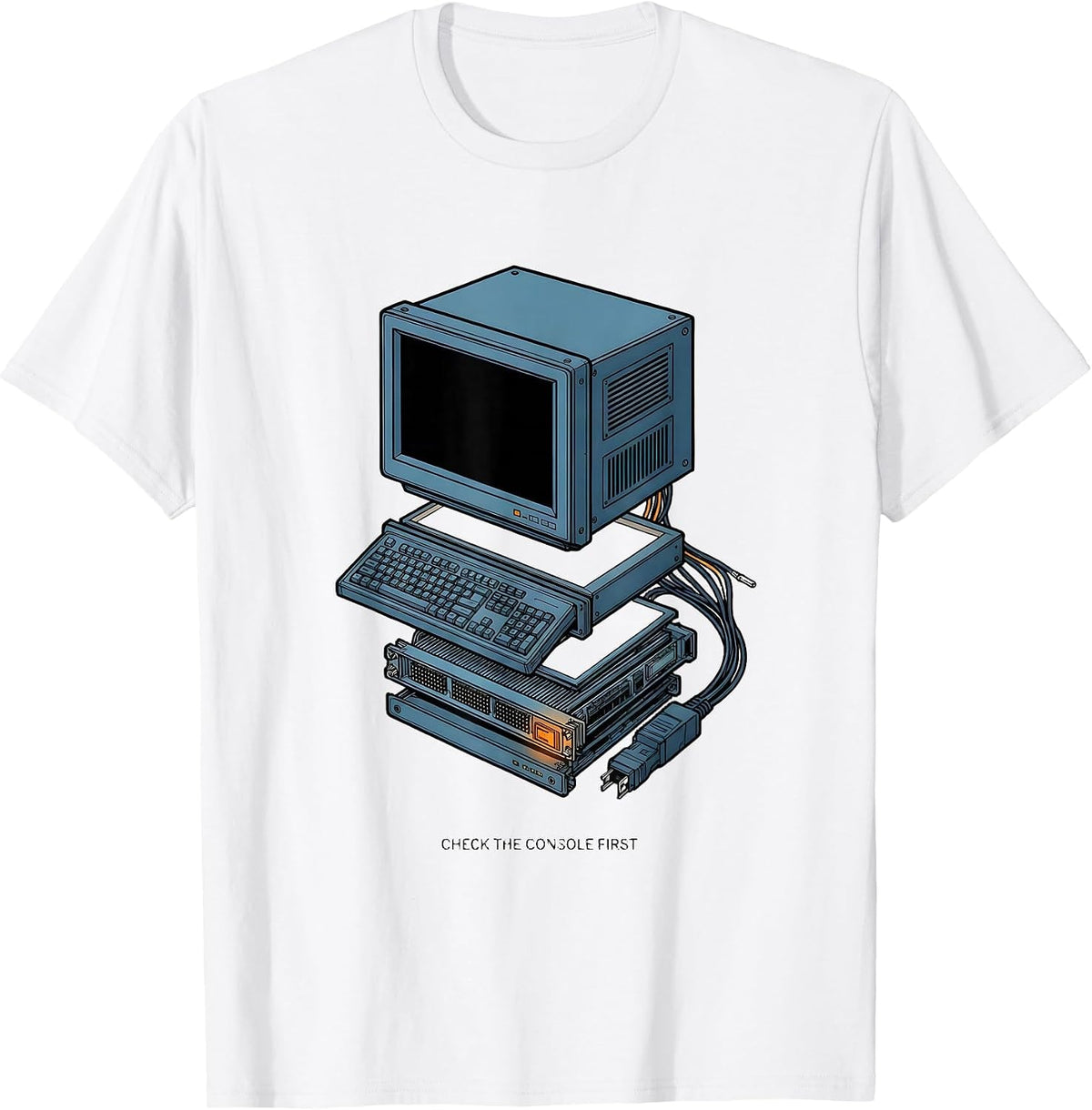 Men's Check The Console First Funny Tech Support Programmer IT T-Shirt - White