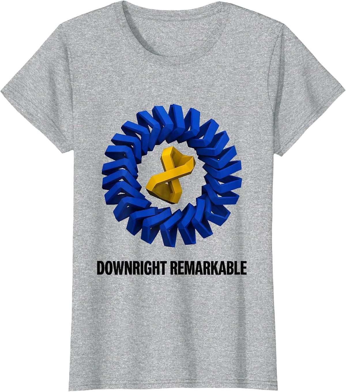 Women's Downright Remarkable Geometric Down Syndrome Awareness T-Shirt - Heather Grey