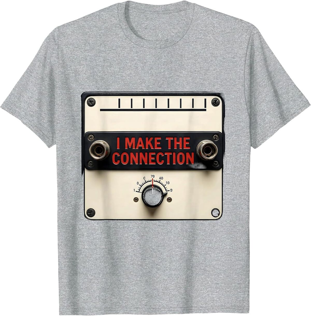 Men's I Make The Connection Funny Ham Radio Operator Hobbyist T-Shirt - Heather Grey