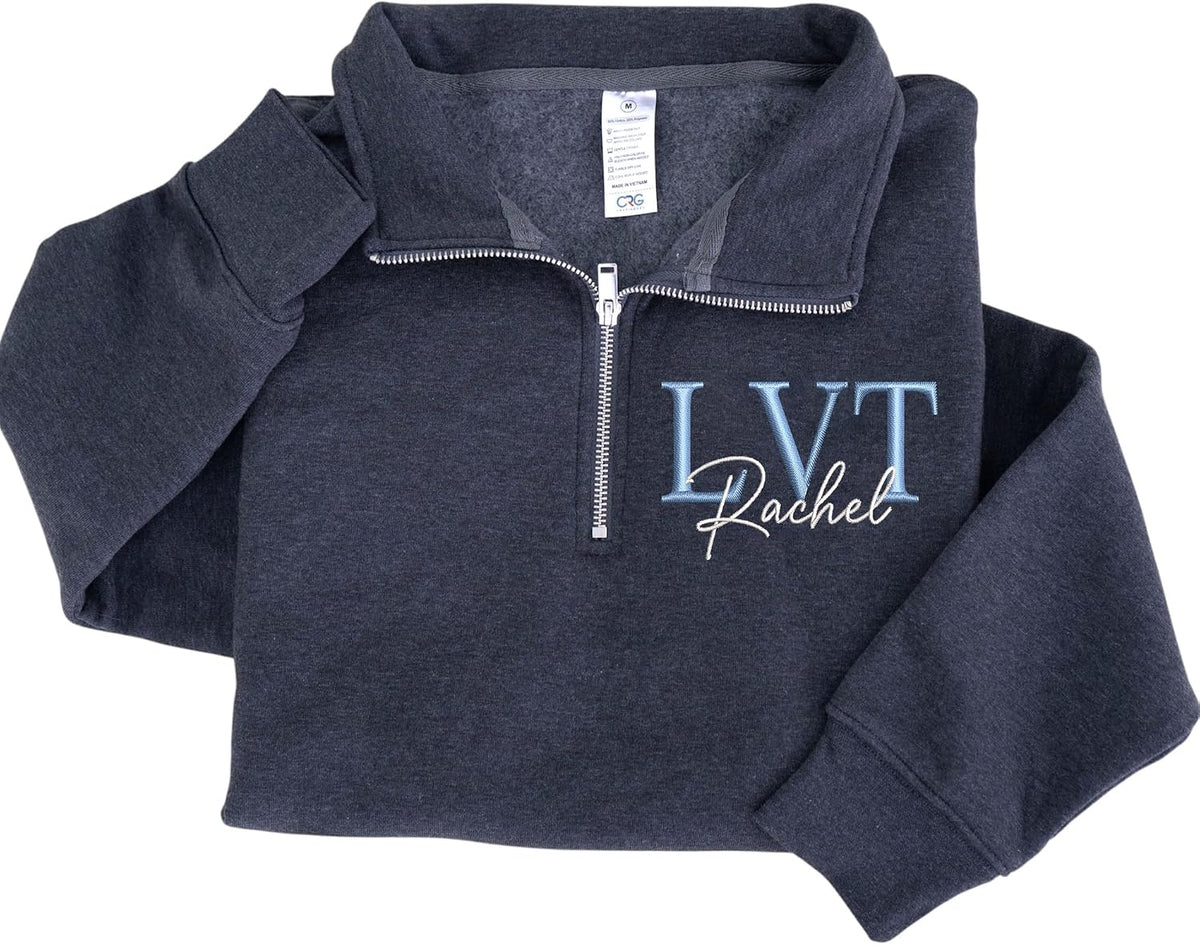 Personalized Embroidered Profession Quarter Zip Sweatshirt, Custom Workwear for Office, Clinic, Professional Gifts - Vet Tech