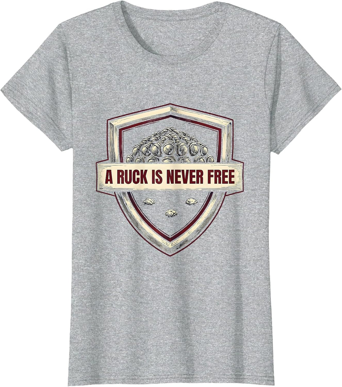 Women's A Ruck Is Never Free Funny Rugby Player Coach Gift T-Shirt - Heather Grey