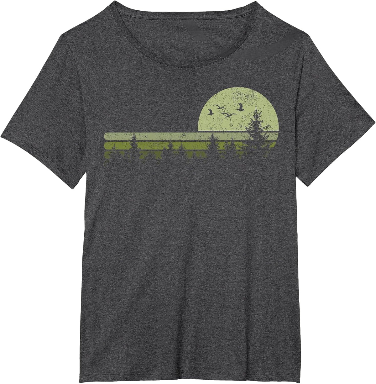 Vintage Forest Nature Trees Hiking Outdoor Wildlife T-Shirt - Dark Heather Grey