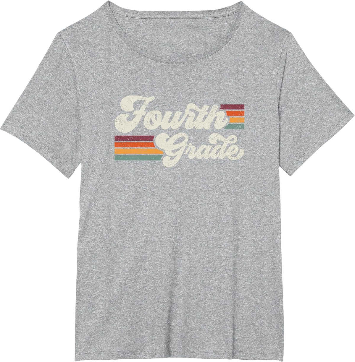 Retro Fourth Grade Teacher Back to School T-Shirt - Heather Grey