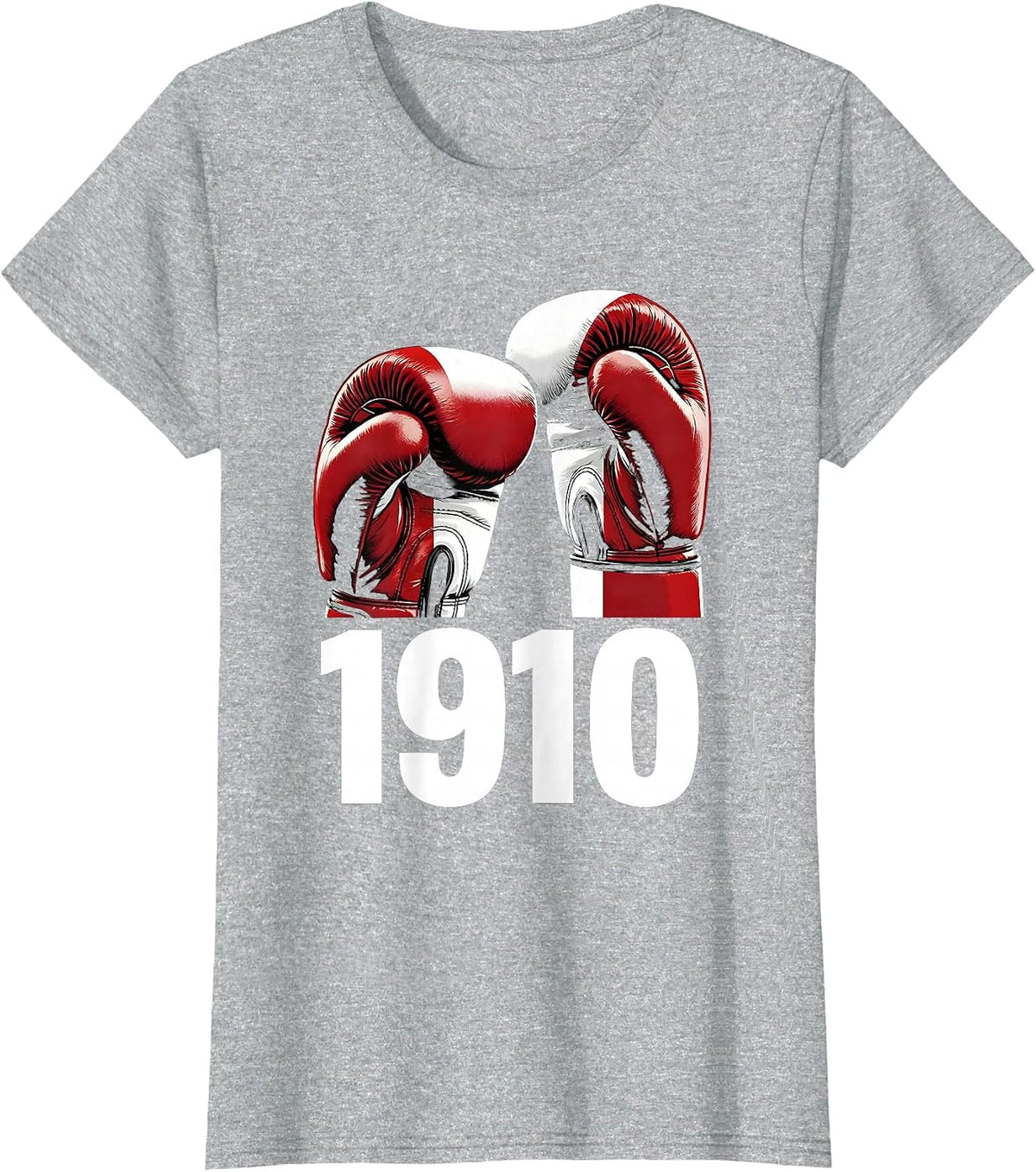 Mexican Boxing Gloves National Flag Vintage Boxing T-Shirt - Heather Grey