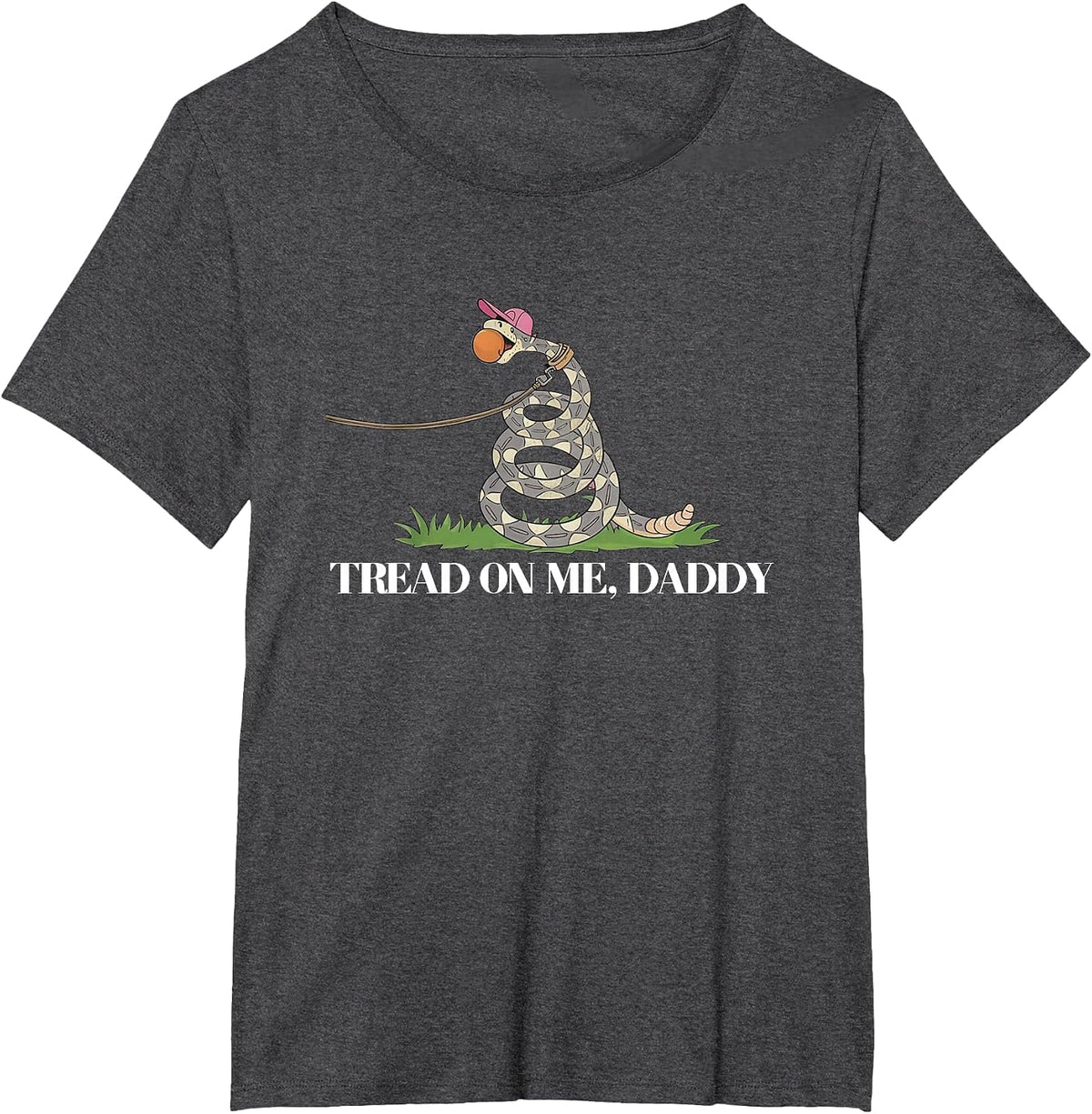 Tread On Me Daddy Funny Snakes T-Shirt - Dark Heather Grey