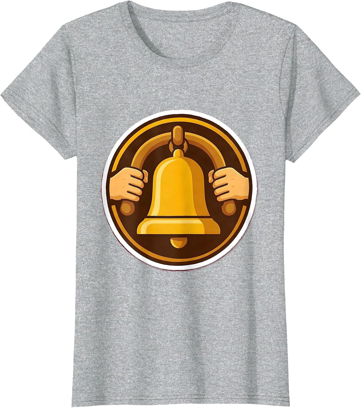 Third Grade Teacher Old School Bell Illustration T-Shirt - Heather Grey