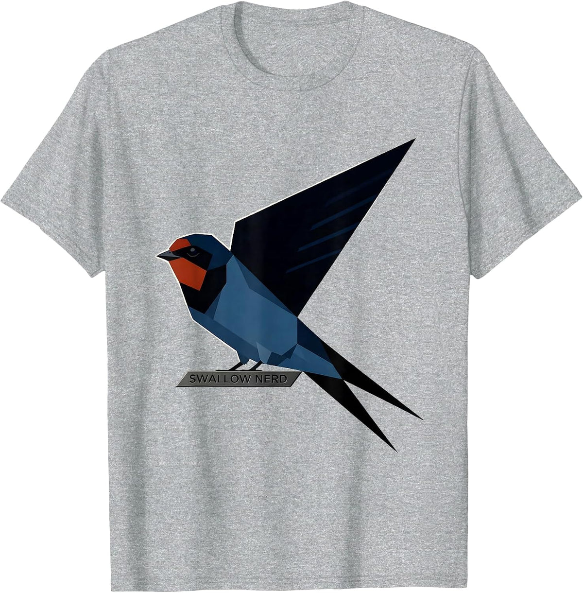 Men's Swallow Nerd Bauhaus Modernist Birdwatching Bird Lover Humor T-Shirt - Heather Grey