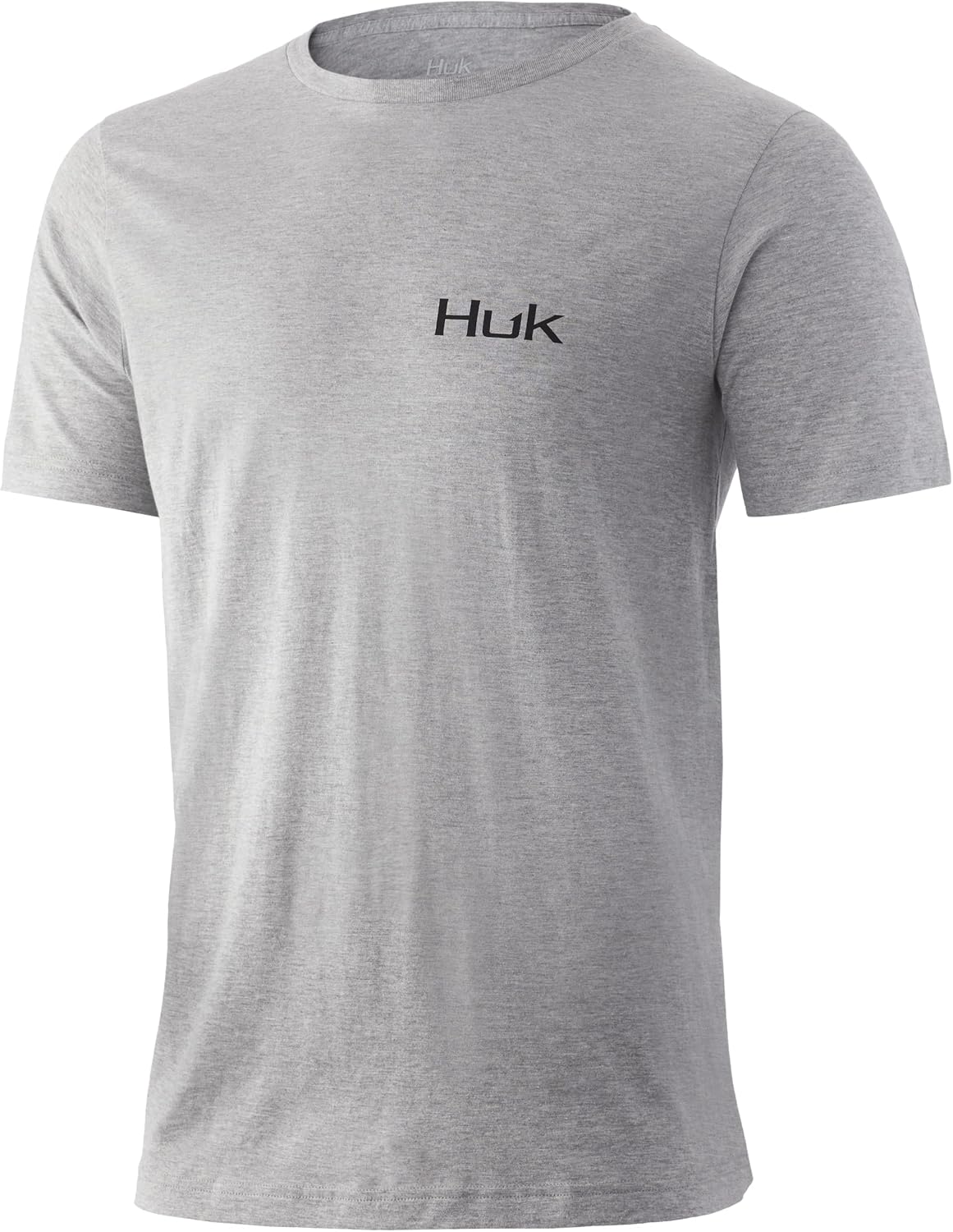 HUK Men's Short Sleeve Tee | Performance Fishing T-Shirt - Heather Grey Large