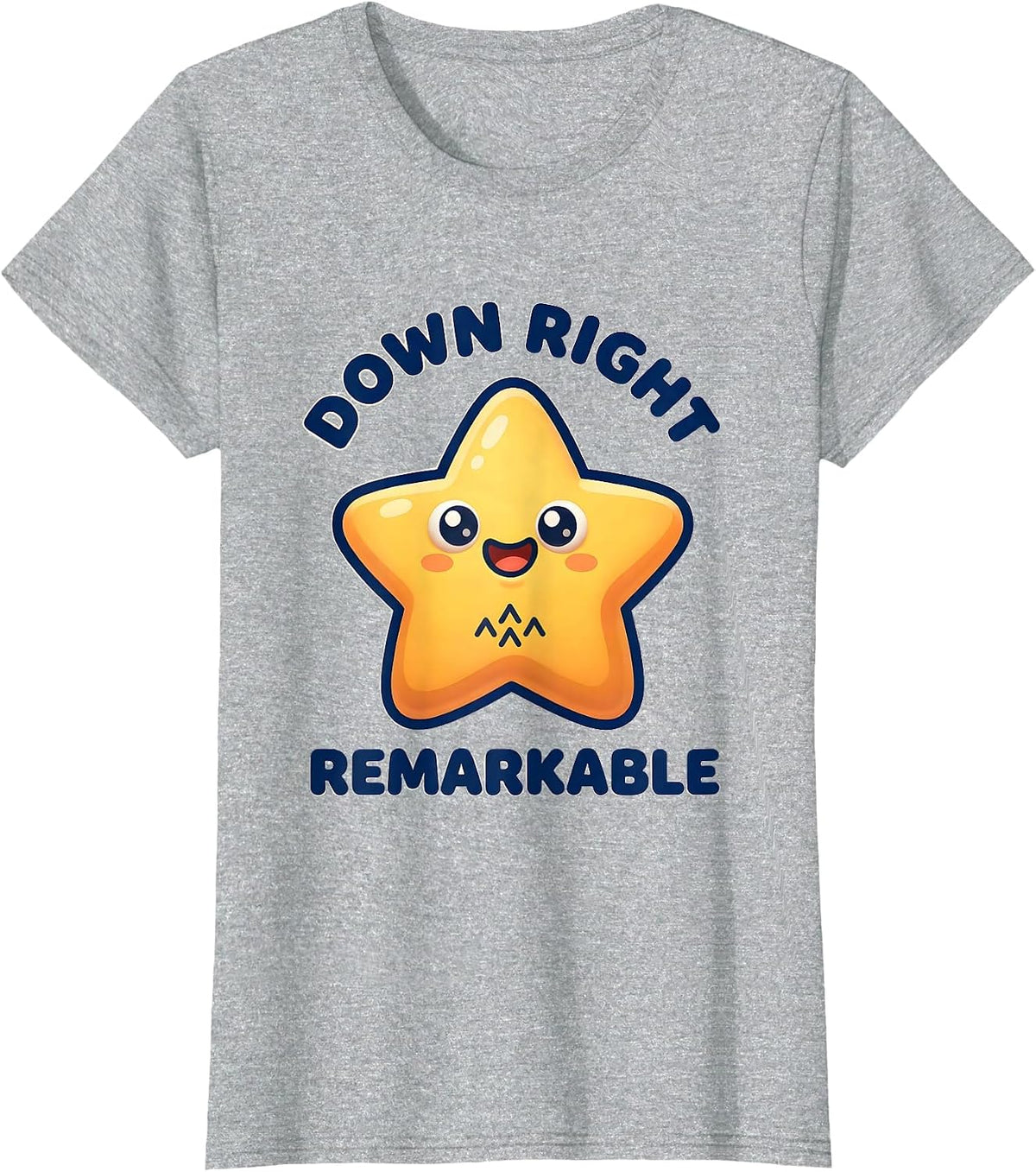 Women's Down Right Remarkable Cute Kawaii Down Syndrome Awareness T-Shirt - Heather Grey
