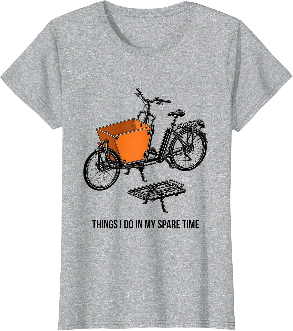 Things I Do In My Spare Time Funny Biker Motorcycle Cycling T-Shirt - Heather Grey