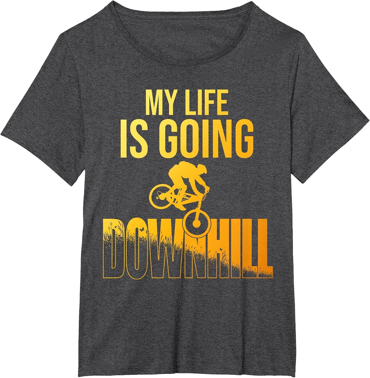 Cool Mountain Bike Art for Men Boys Downhill Mountain Biking T-Shirt - Dark Heather Grey
