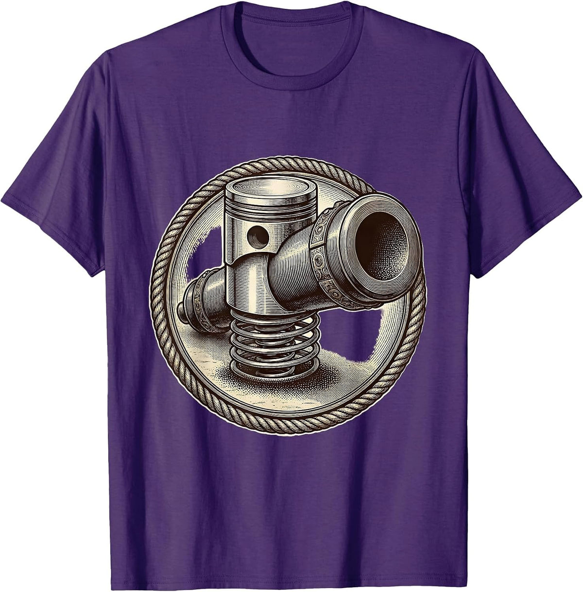 Valley Forge Automotive Engine Piston Cannon Art T-Shirt - Purple