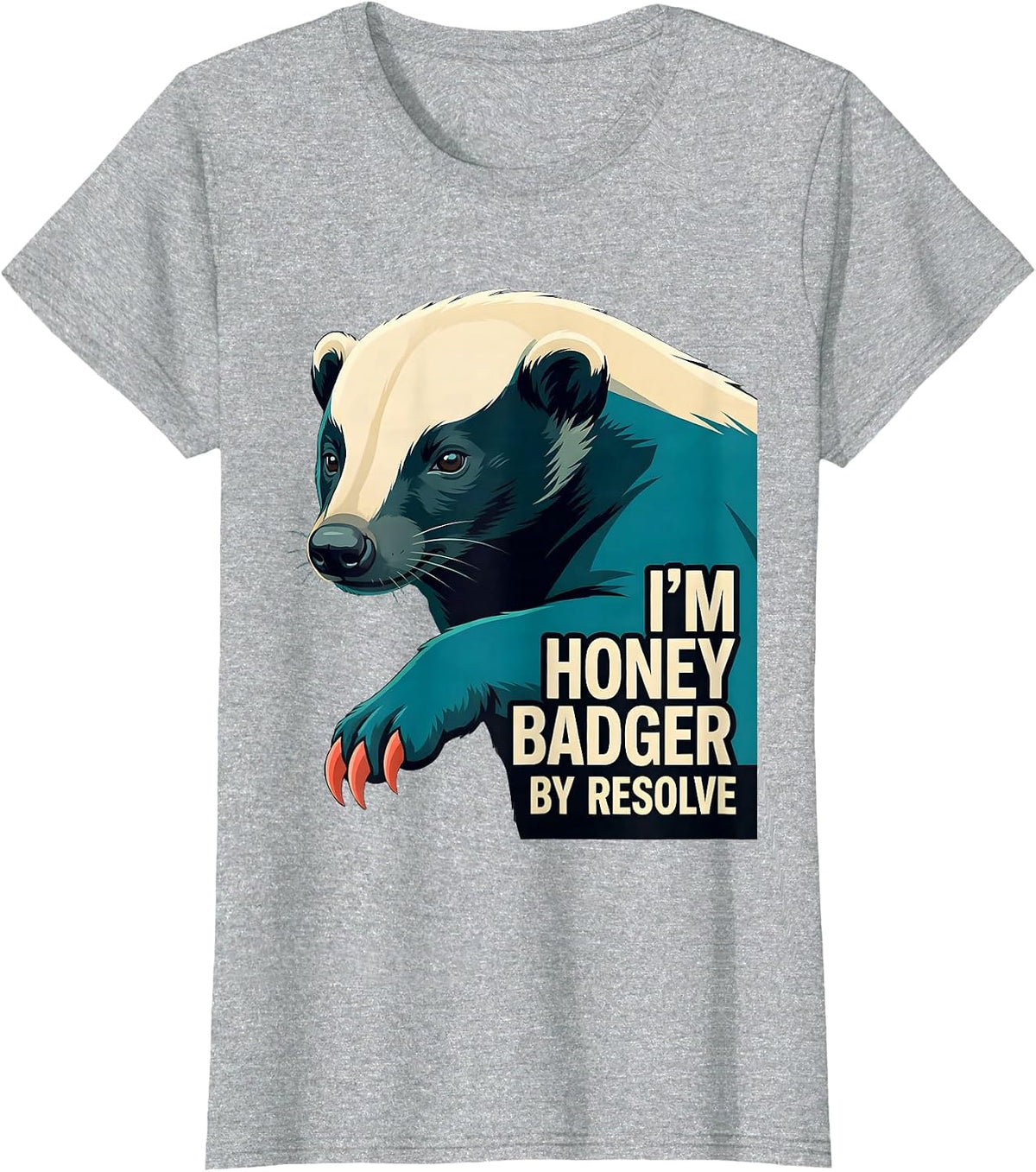 I'm Honey Badger By Resolve Funny Honey Badger Animal Lover T-Shirt - Heather Grey