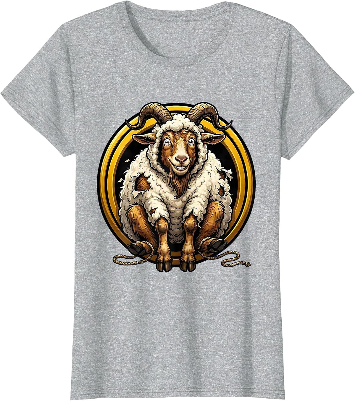 Funny Goat in Sheep Costume Christian Humor T-Shirt - Heather Grey