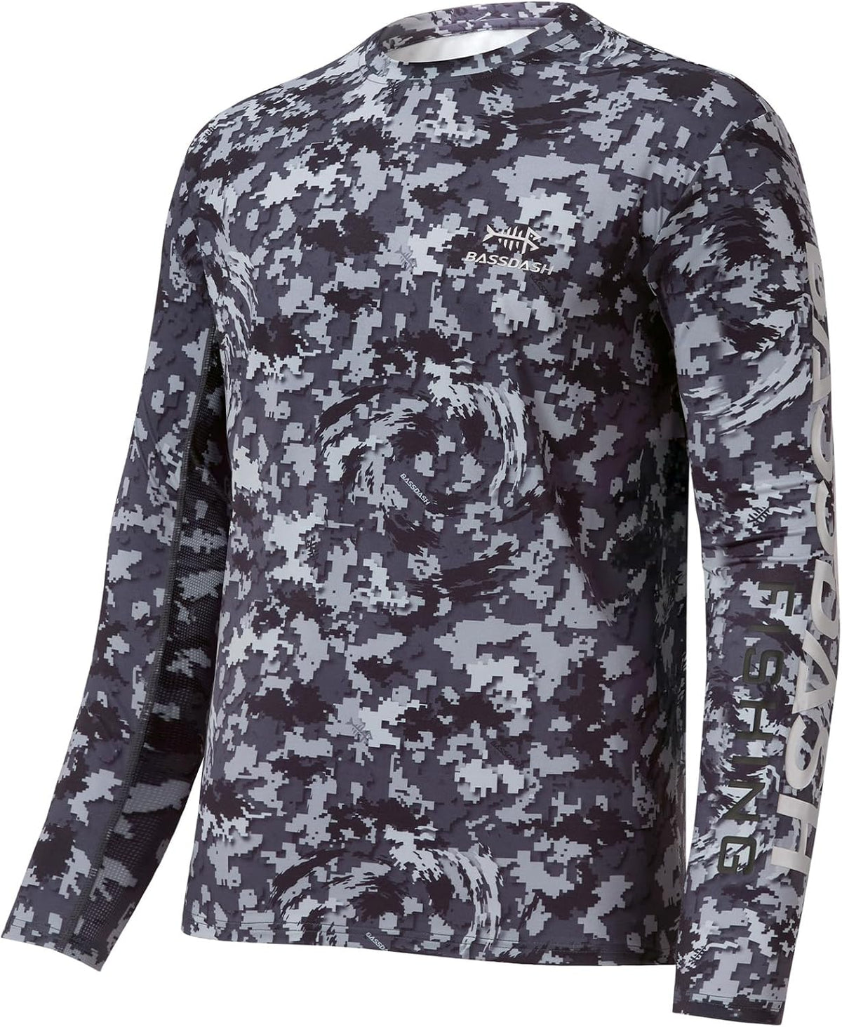 BASSDASH Men’s Camo Fishing Shirts UPF 50+ Long Sleeve Quick Dry Lightweight T-Shirts for Outdoor Hiking Kayaking FS37M -
