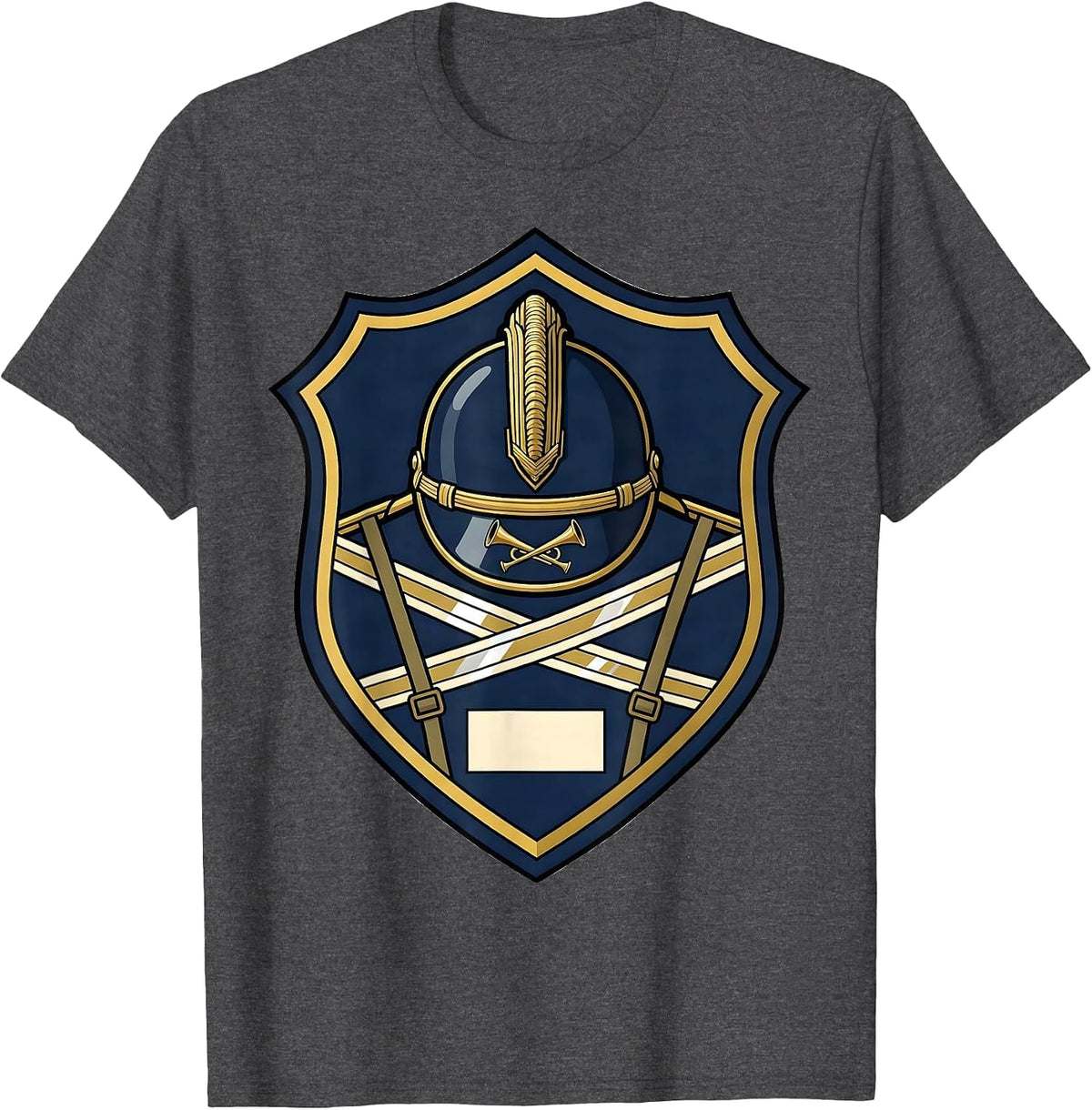 Firefighter Helmet Emblem Fire Department Pride Uniform T-Shirt - Dark Heather Grey