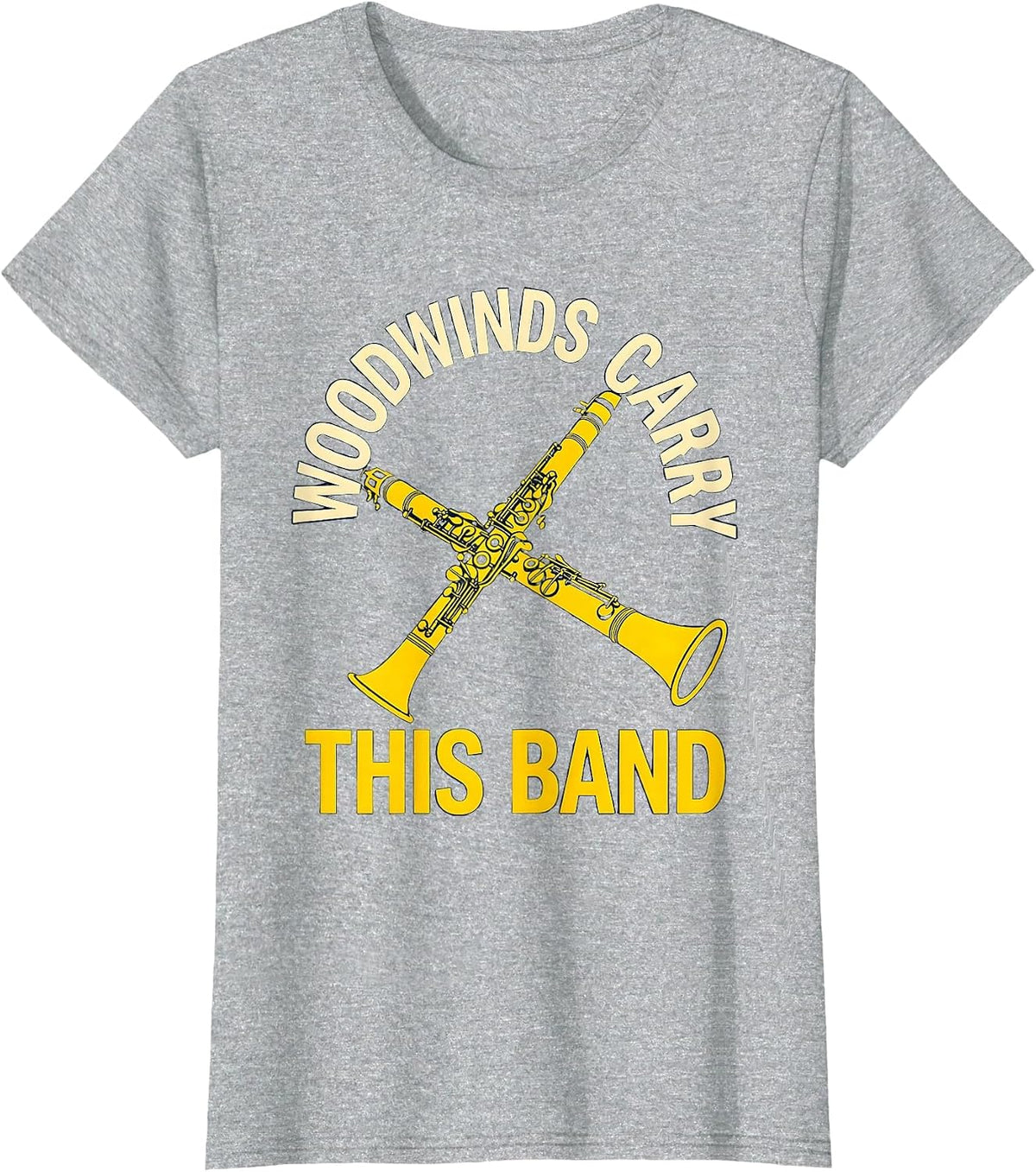 Woodwinds Carry This Band Funny Band Instrument Player Humor T-Shirt - Heather Grey
