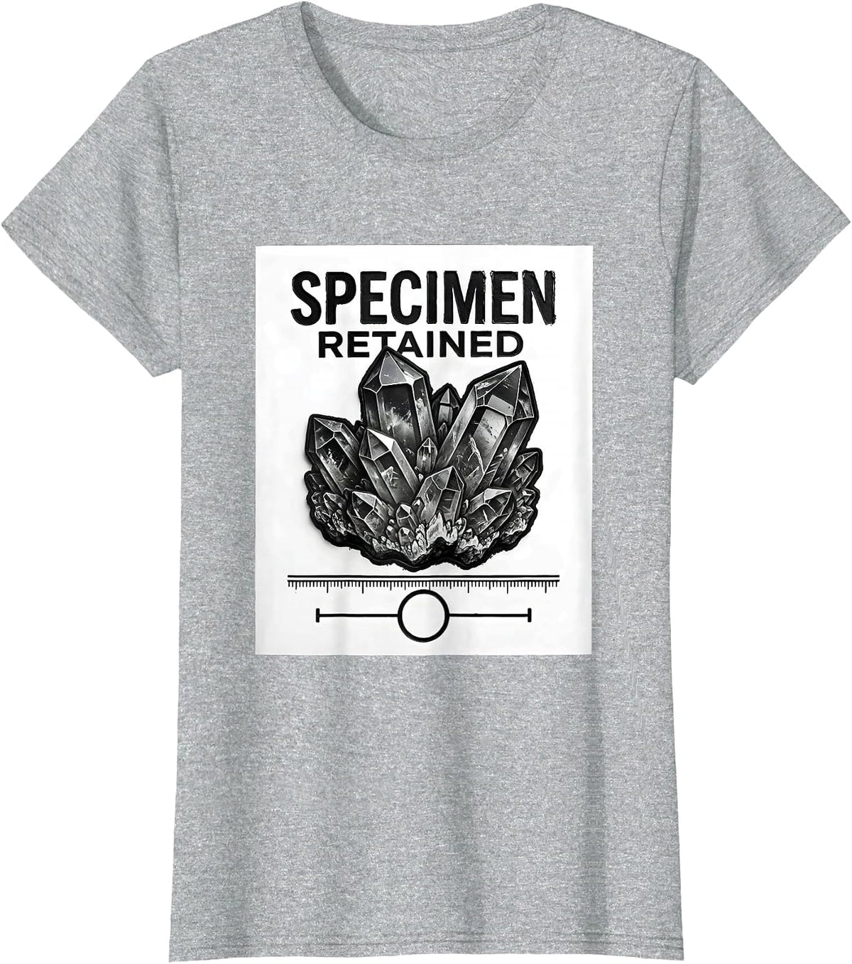 Specimen, Retained Rubber Stamp Geology Rock Collector Humor T-Shirt - Heather Grey