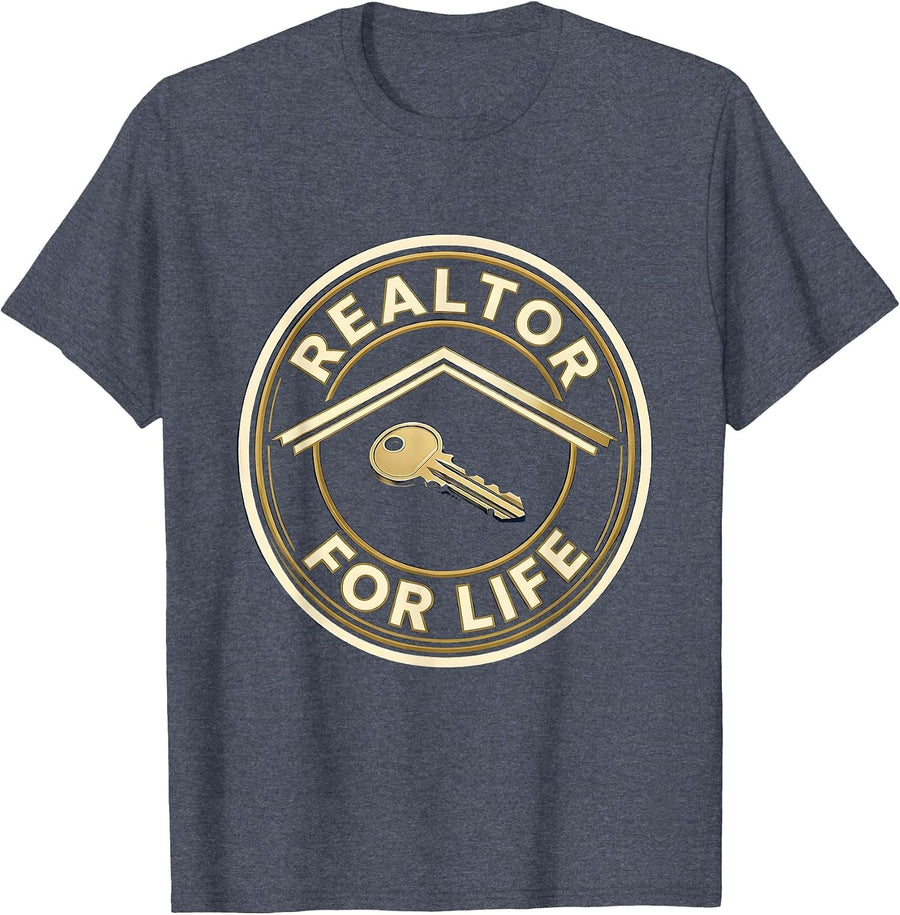 Blank Seal Ring Key Realtor Humor Real Estate Agent Gift T-Shirt - Heather Blue