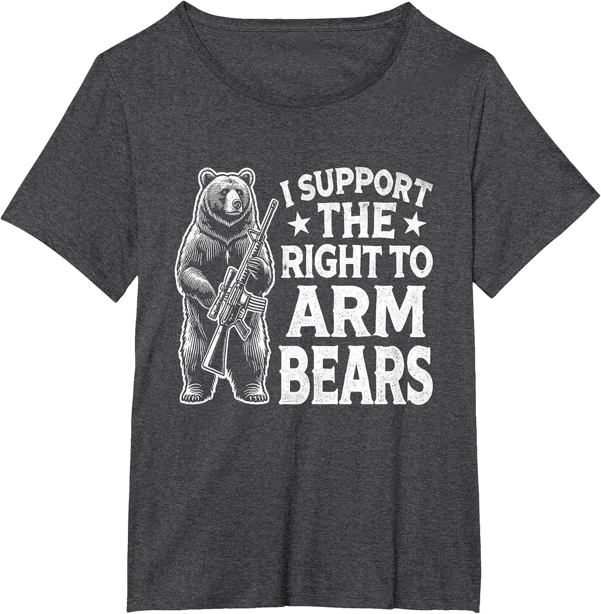 Funny Second Amendment I Support the Right to Arm Bears Men T-Shirt - Dark Heather Grey