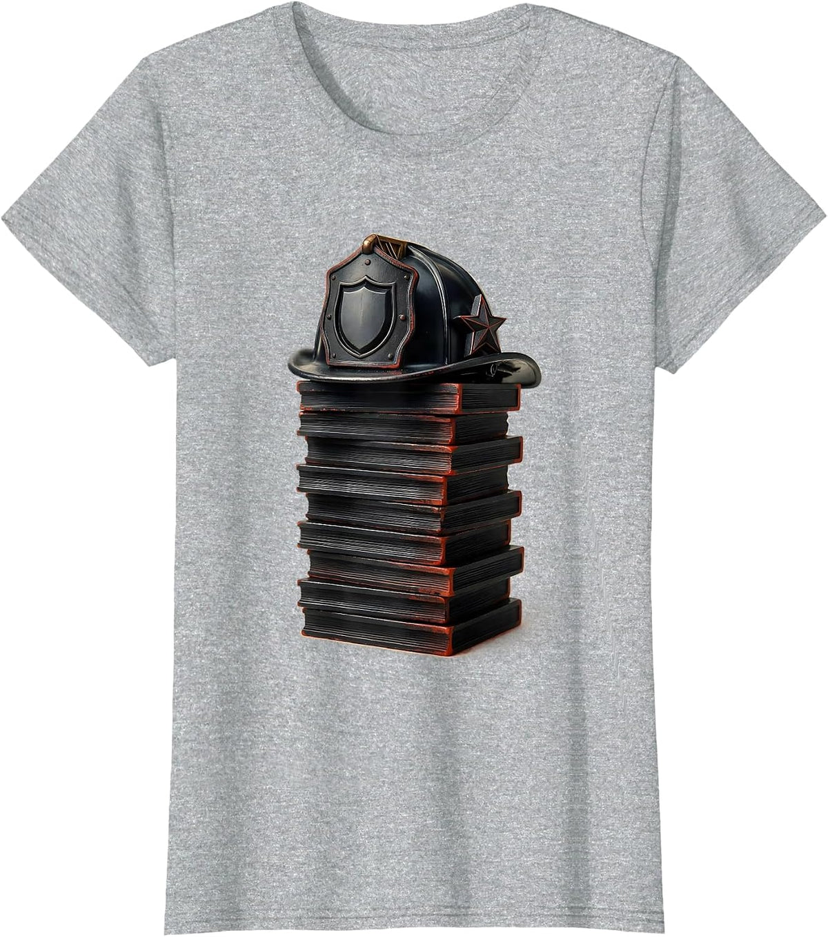 Women's Locked Block Fire Truck Firefighter Birthday Boy T-Shirt - Heather Grey