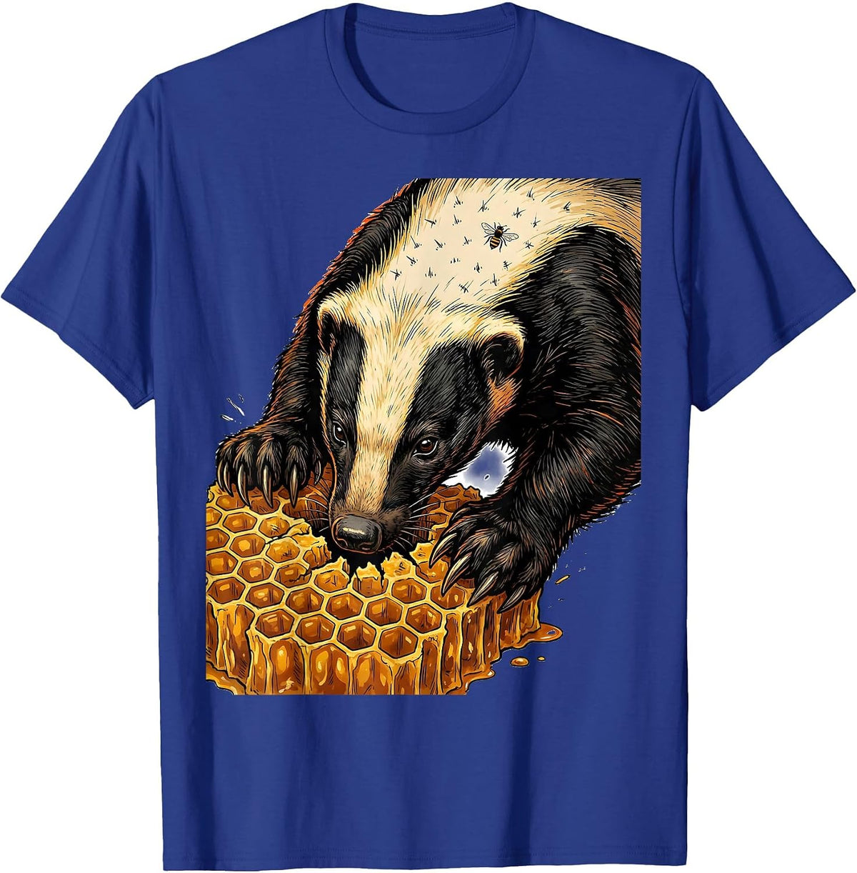 Honey Badger Stubborn Wildlife Lover Humor T-Shirt - Royal Blue