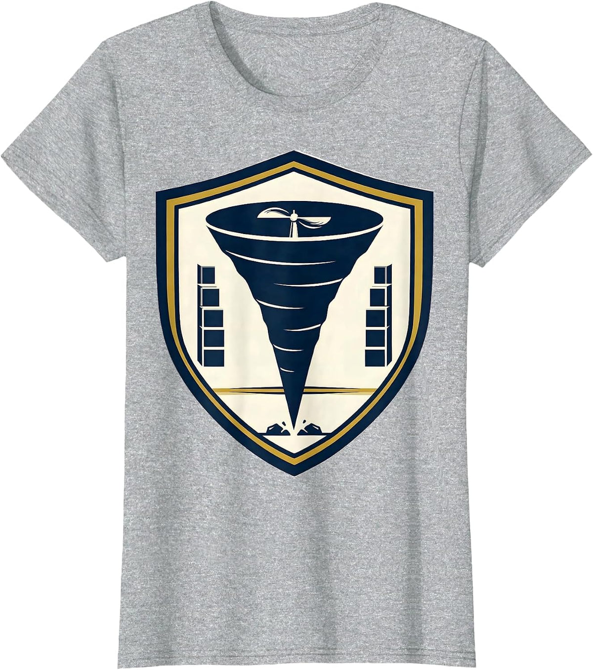 Sealed Tornado Storm Chaser Badge Meteorology Humor T-Shirt - Heather Grey